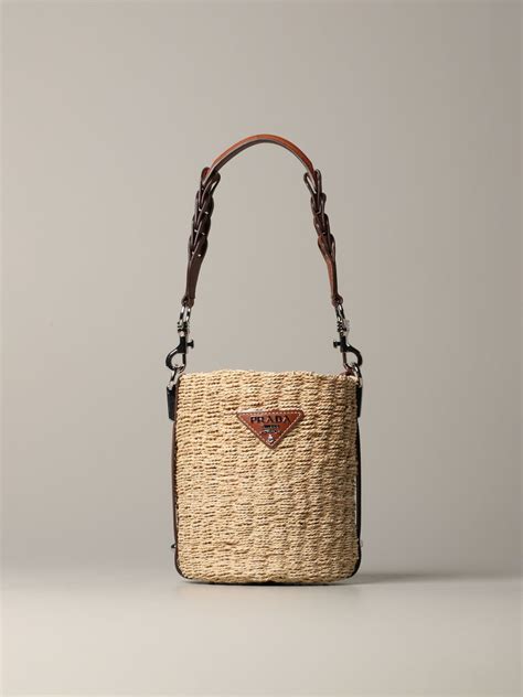 borsa secchiello paglia prada